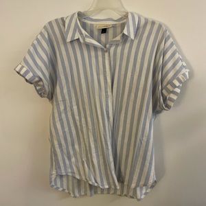 Striped short sleeve button up